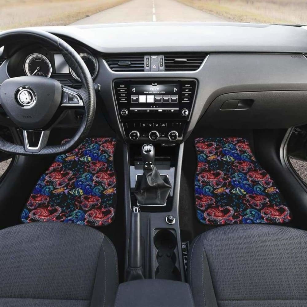 Octopus Sea Wave Tropical Fishe Pattern Front And Back Car Mats 174914 - YourCarButBetter