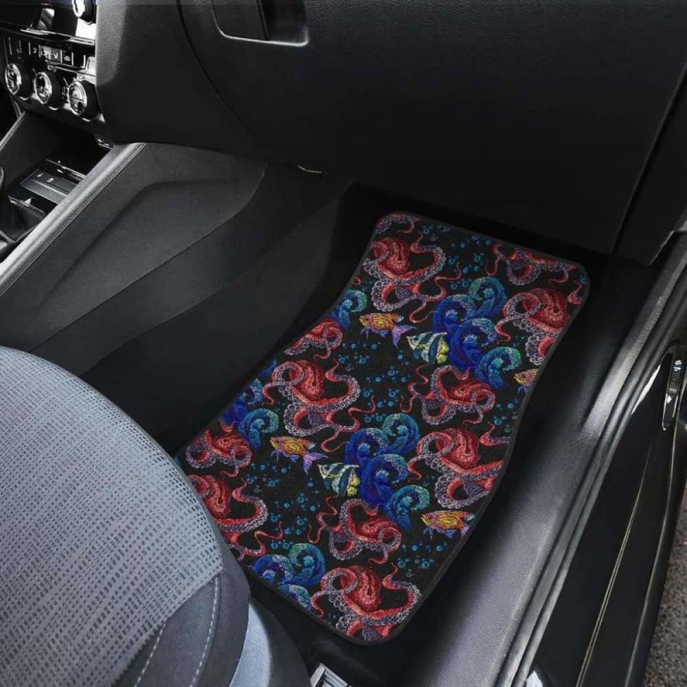 Octopus Sea Wave Tropical Fishe Pattern Front And Back Car Mats 174914 - YourCarButBetter