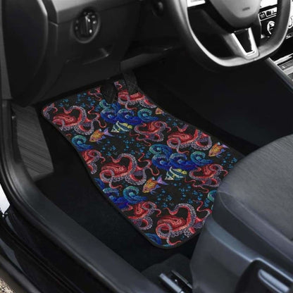 Octopus Sea Wave Tropical Fishe Pattern Front And Back Car Mats 174914 - YourCarButBetter
