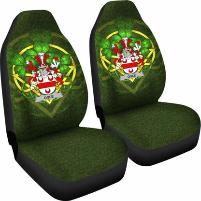 Ogle Ireland Car Seat Cover Celtic Shamrock (Set Of Two) 154230 - YourCarButBetter