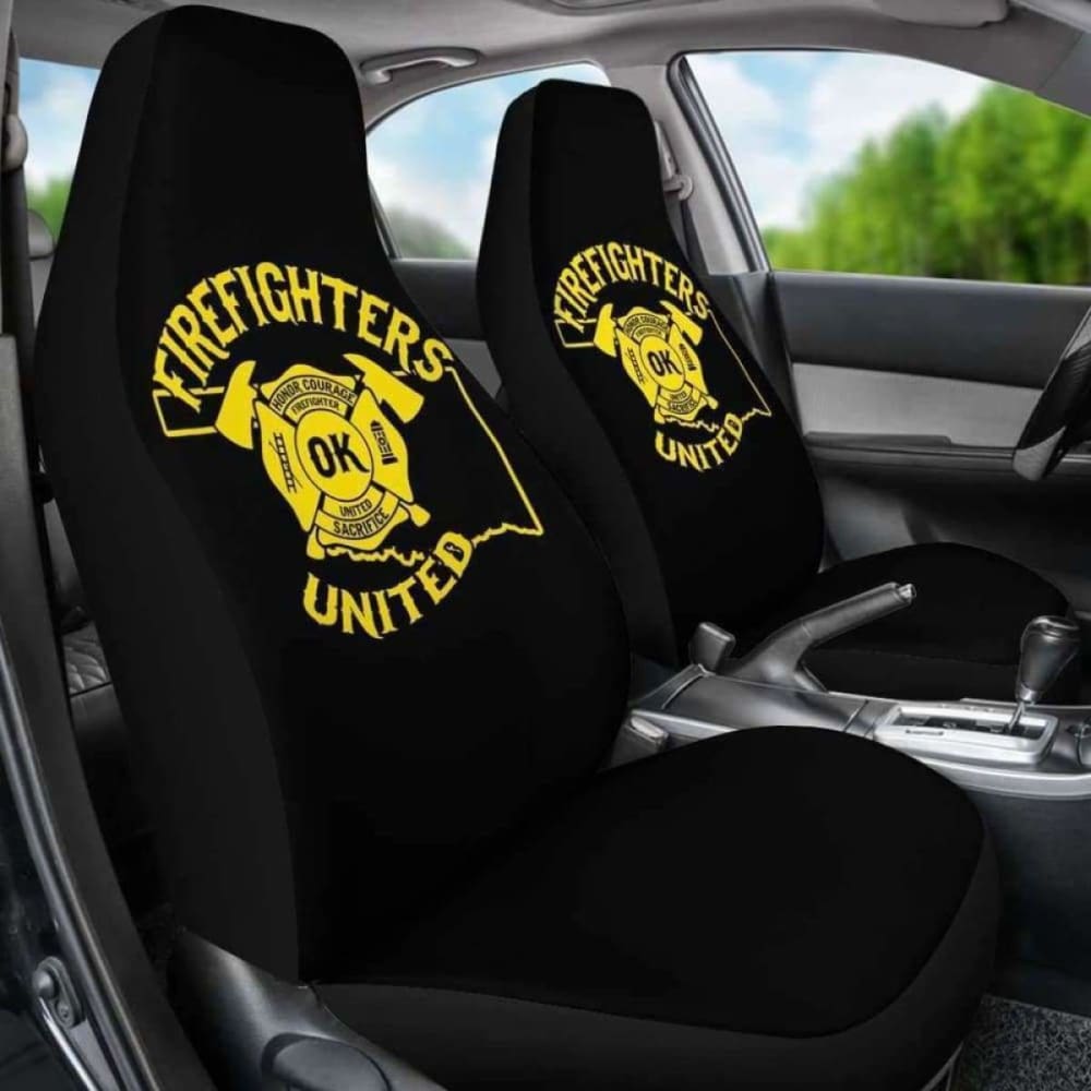Oklahoma Firefighters United Car Seat Covers 101211