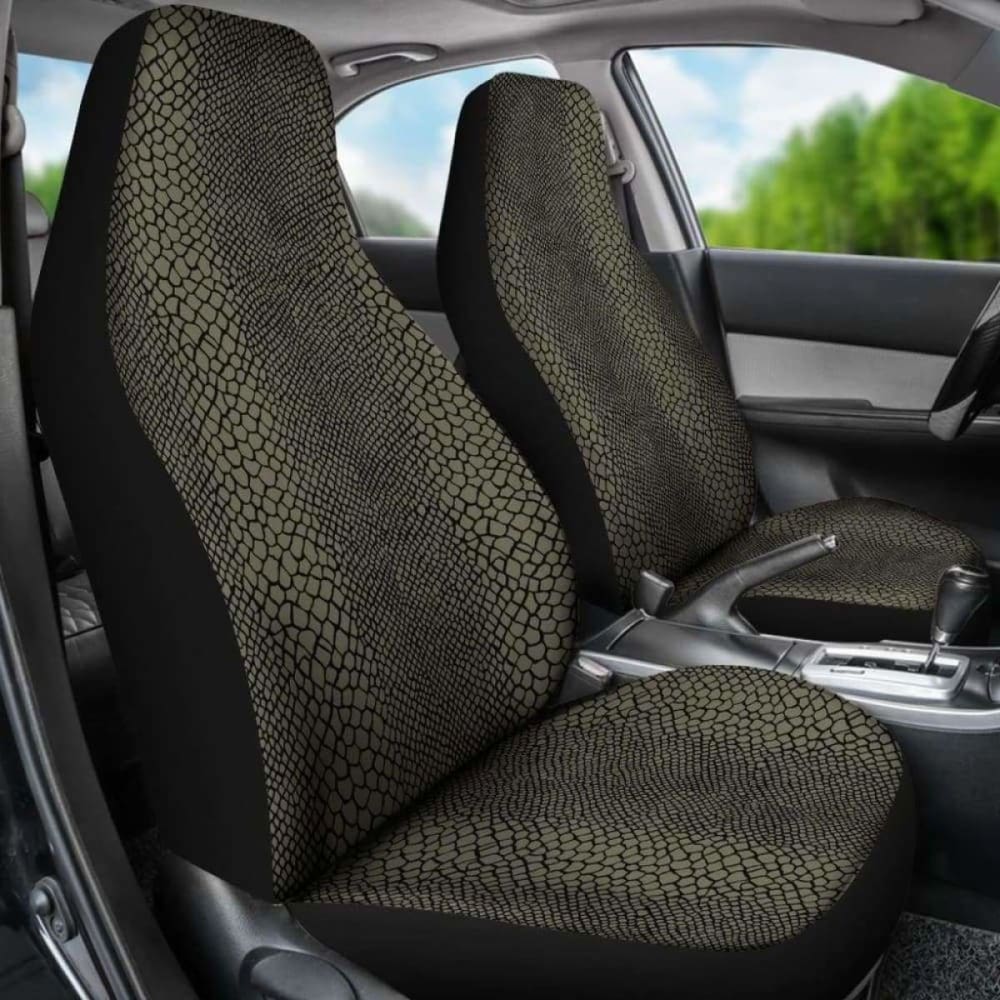 Olive And Black Snake Reptile Car Seat Covers Skin 232125 - YourCarButBetter