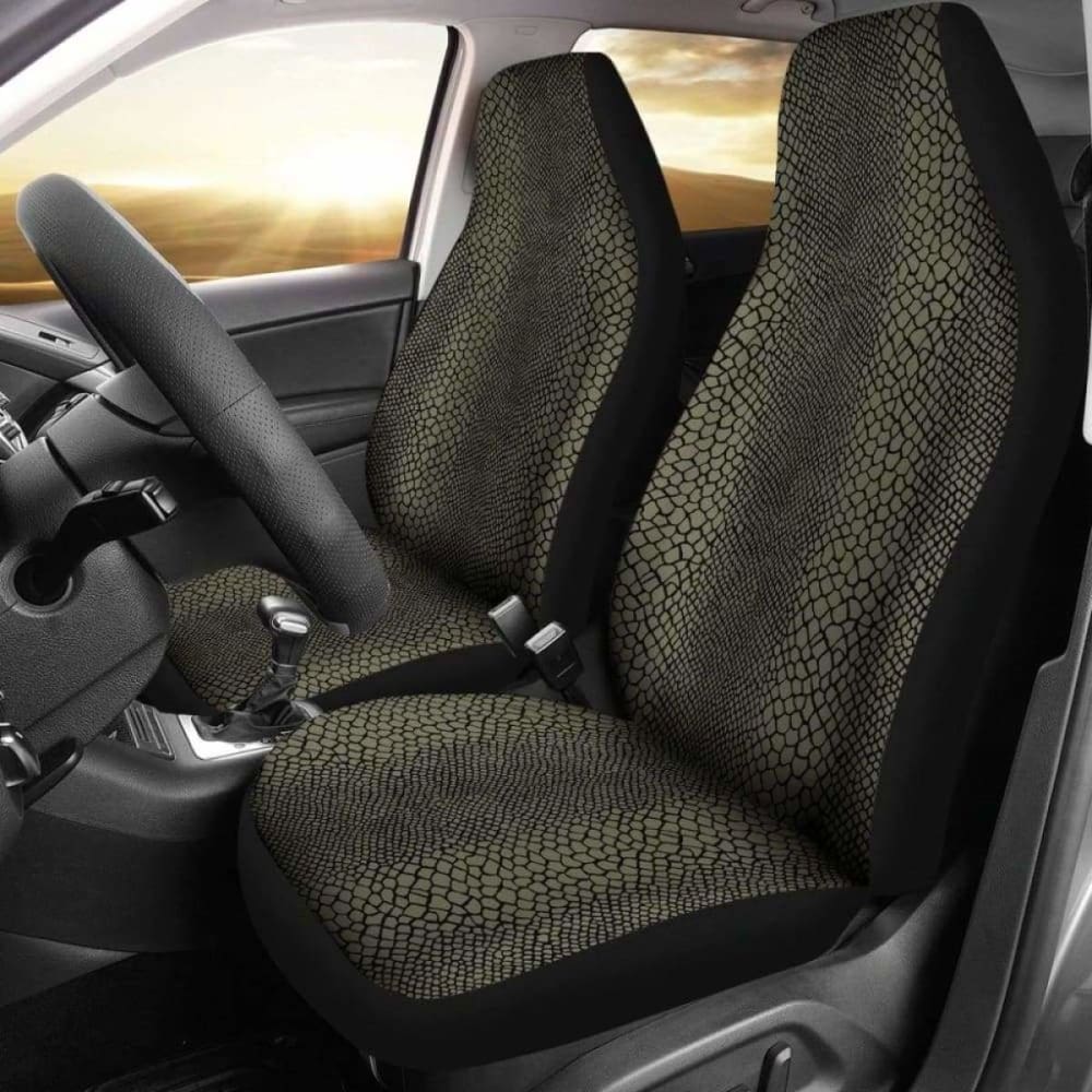 Olive And Black Snake Reptile Car Seat Covers Skin 232125 - YourCarButBetter