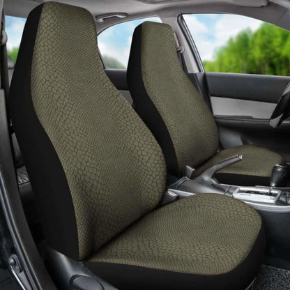 Olive Green Reptile Lizard Skin Car Seat Covers 174914 - YourCarButBetter