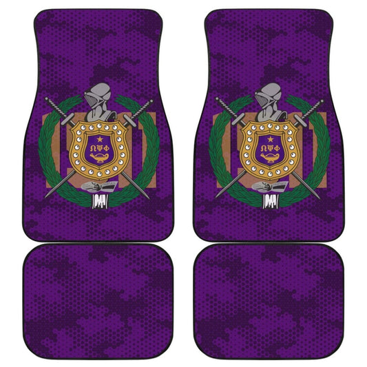 Omega Psi Phi Purple Camouflage Background Car Floor Mats Edition 210401 - YourCarButBetter