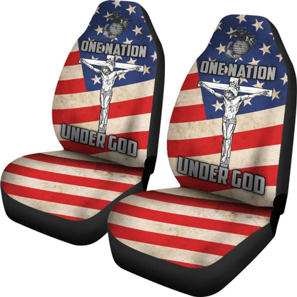 One Nation Under God American Flag Car Seat Covers Patriot Day 212501 - YourCarButBetter