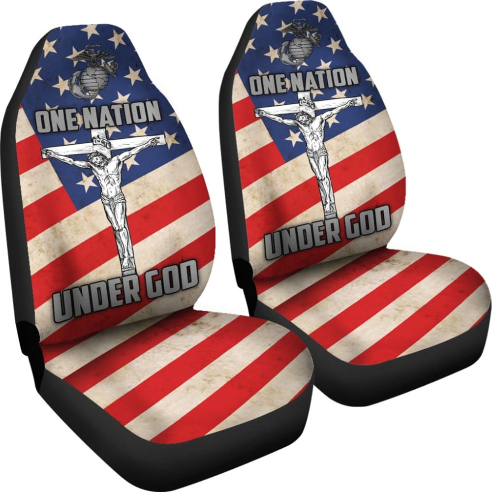 One Nation Under God American Flag Car Seat Covers Patriot Day 212501 - YourCarButBetter