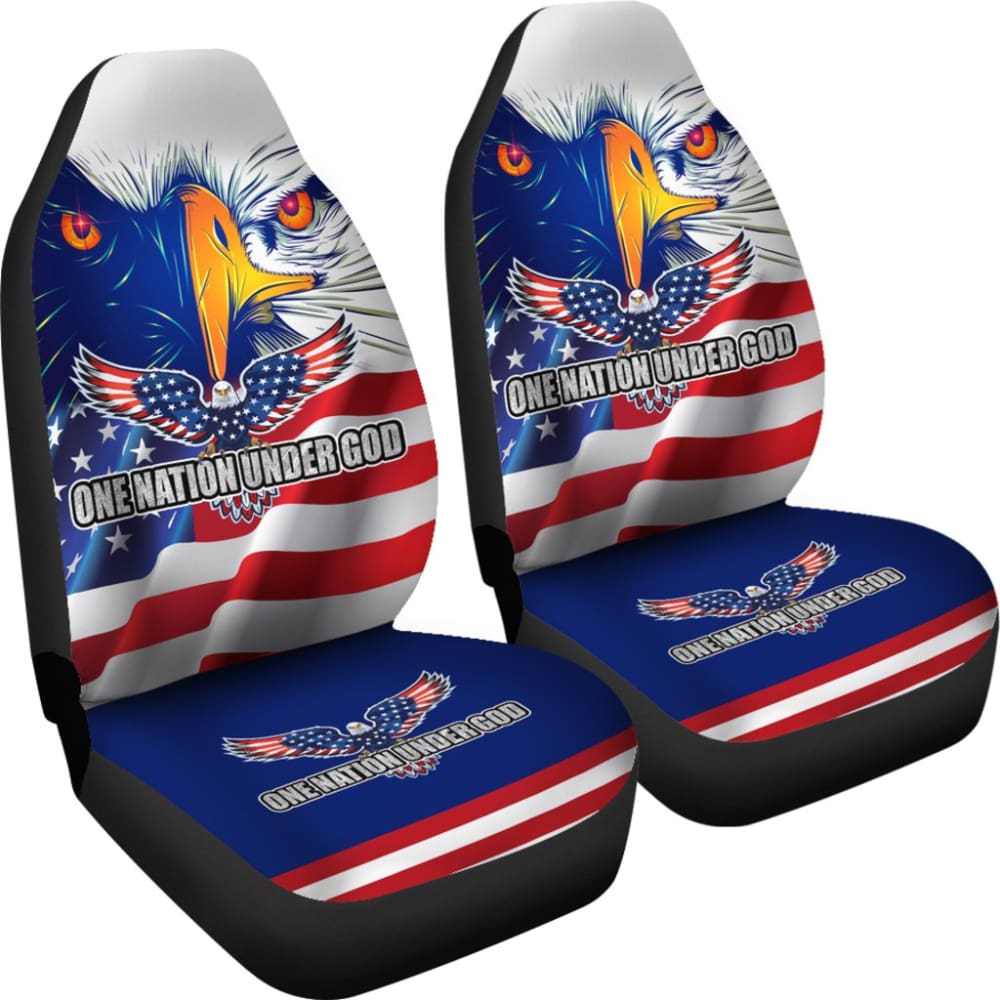 One Nation Under God American Flag Day Car Seat Covers 212102 - YourCarButBetter