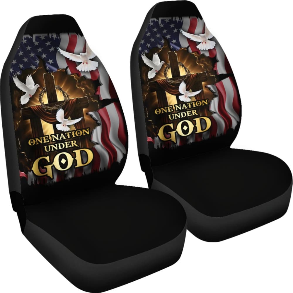 One Nation Under God American Flag Pigeon Flying Car Seat Covers 212501 - YourCarButBetter