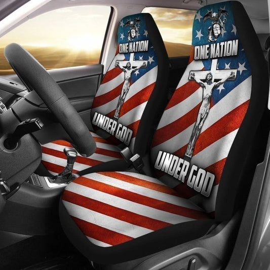 One Nation Under God Car Seat Covers Patriot Day 094209 - YourCarButBetter