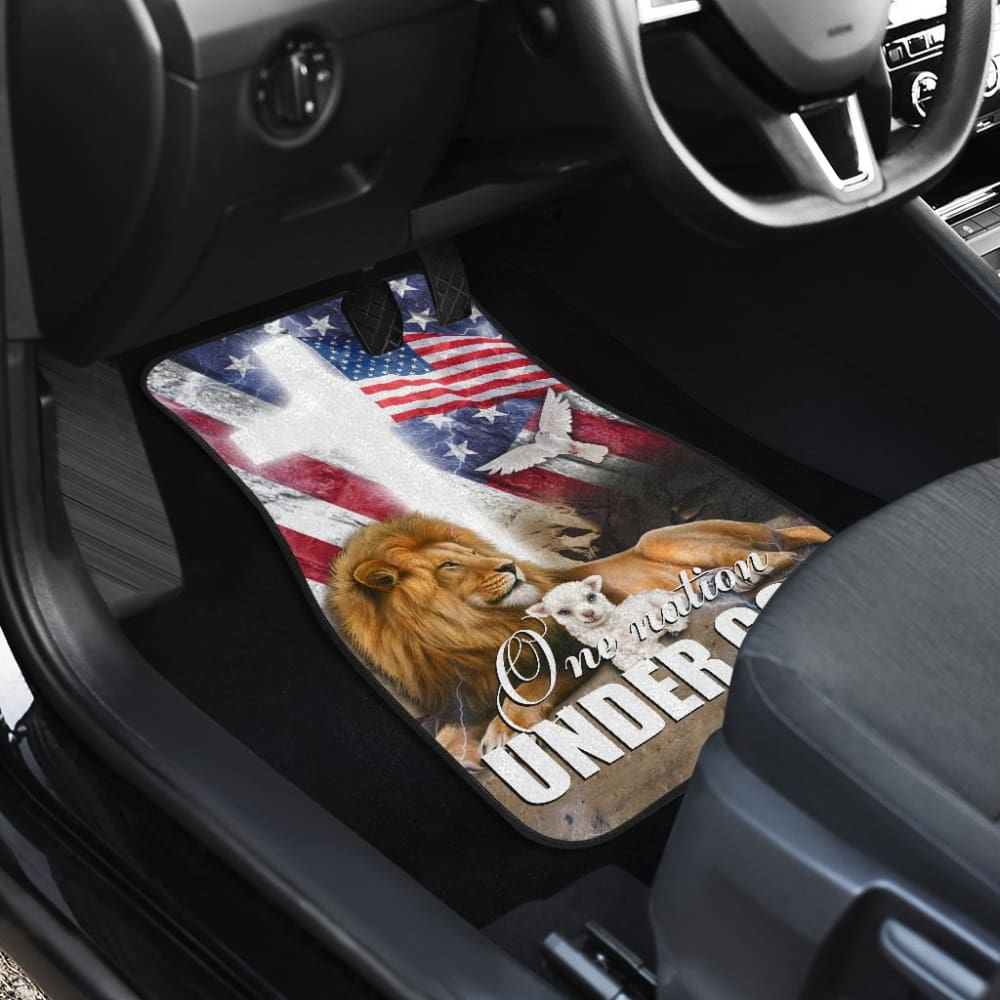 One Nation Under God Pledge of Allegiance USA Patriot Pride American Flag Car Floor Mats 212501 - YourCarButBetter