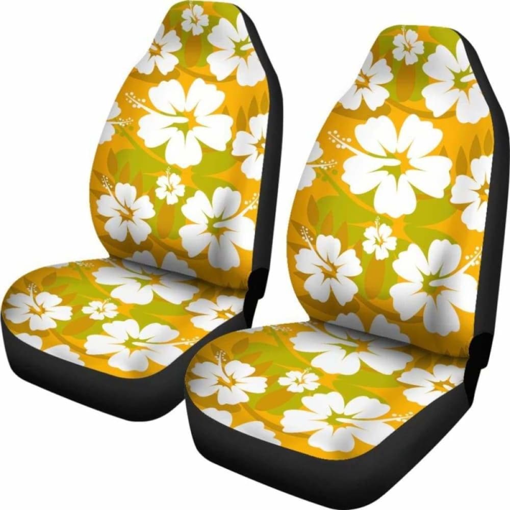 Orange Aloha Flowers Car Seat Covers 153908 - YourCarButBetter