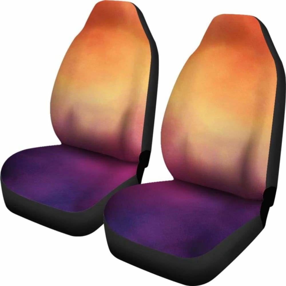 Orange And Purple Ombre Contrast Watercolor Car Seat Covers 174914 - YourCarButBetter