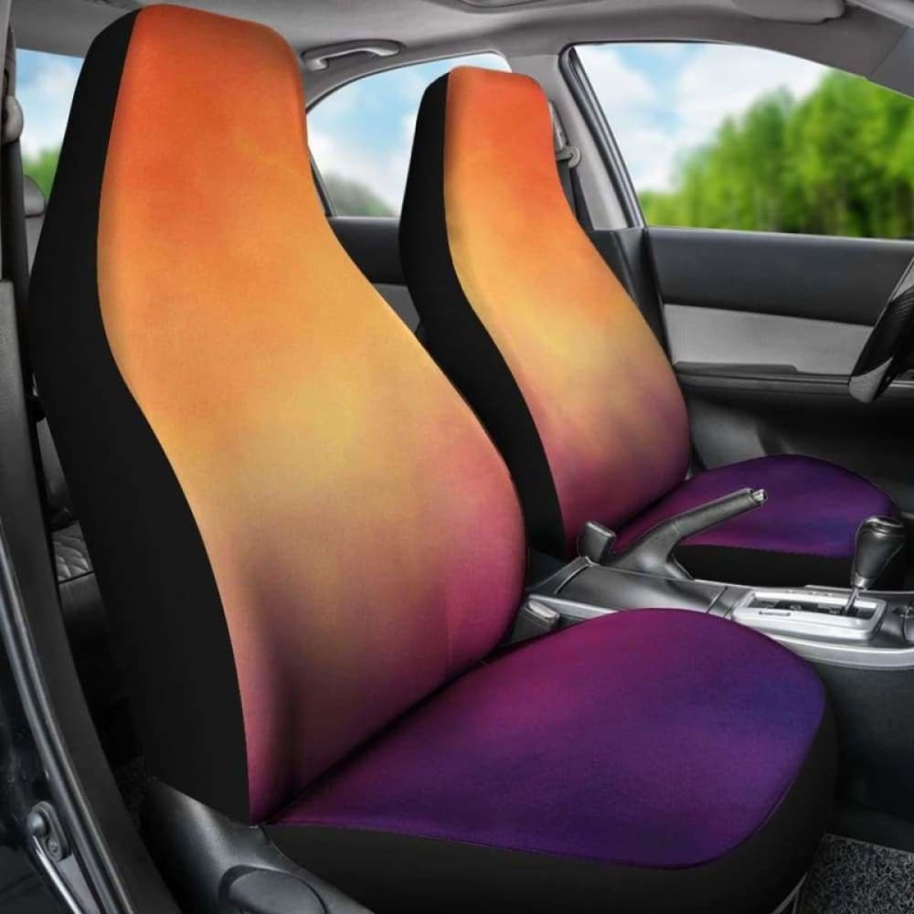 Orange And Purple Ombre Contrast Watercolor Car Seat Covers 174914 - YourCarButBetter