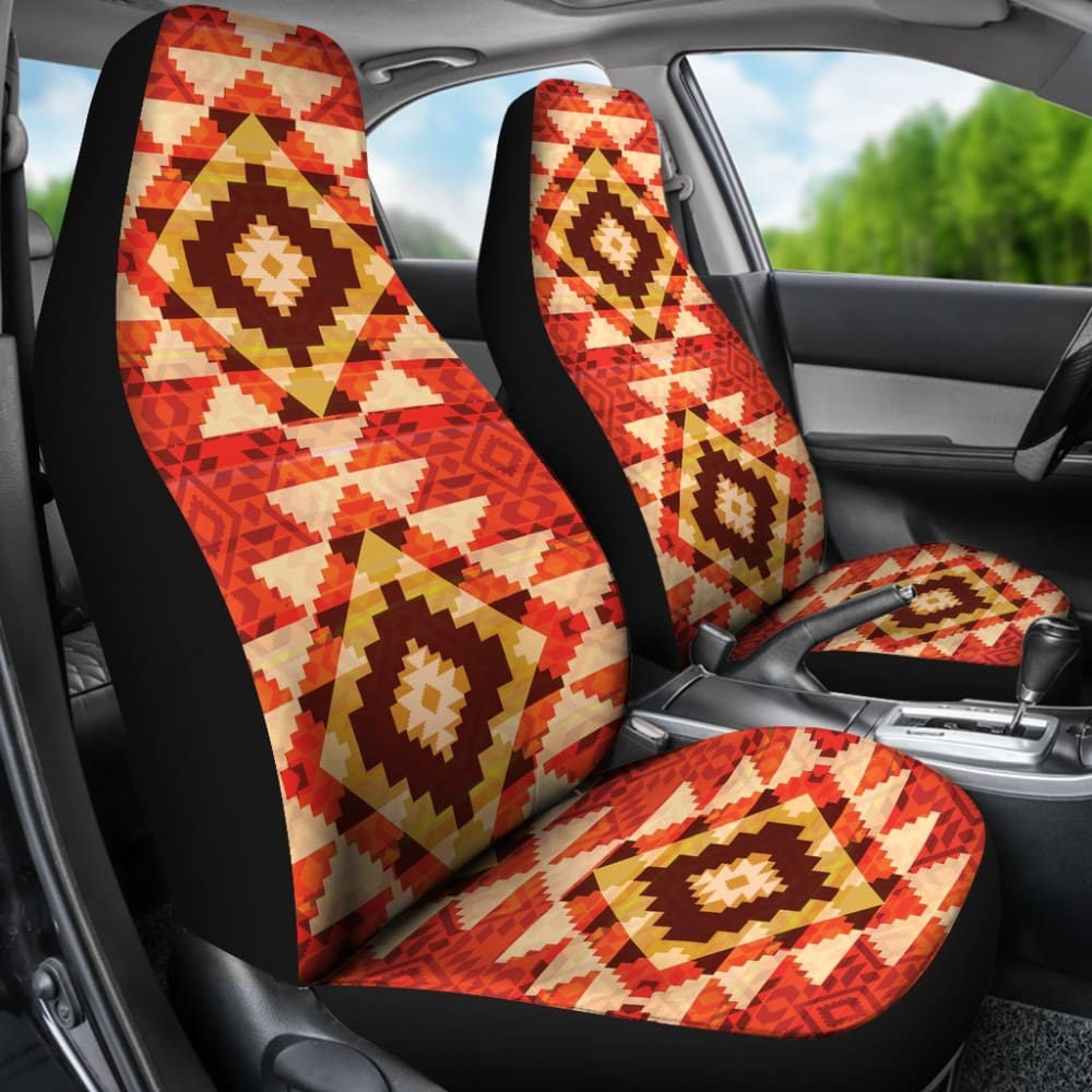 Orange Aztec Car Seat Covers 174510 - YourCarButBetter