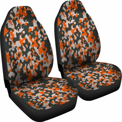 Orange Camo Military Inspired Car Seat Covers Set Of 2 112608