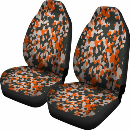 Orange Camo Military Inspired Car Seat Covers Set Of 2 112608