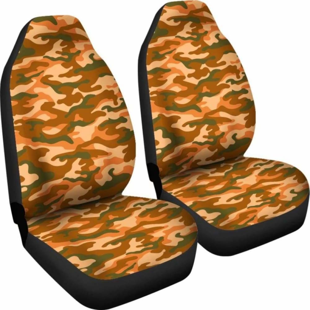 Orange Camouflage Car Seat Covers 112608