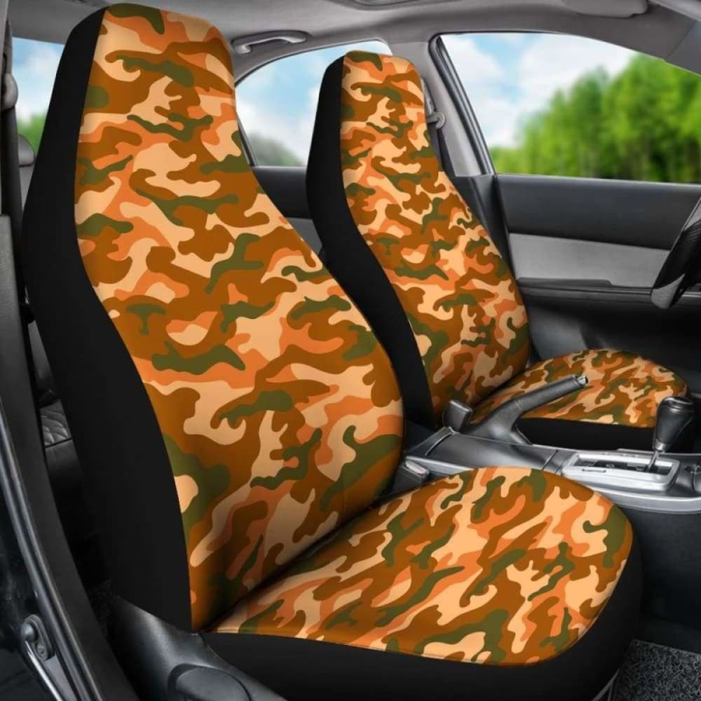 Orange Camouflage Car Seat Covers 112608