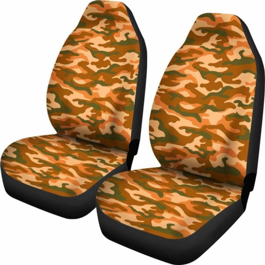 Orange Camouflage Car Seat Covers 112608