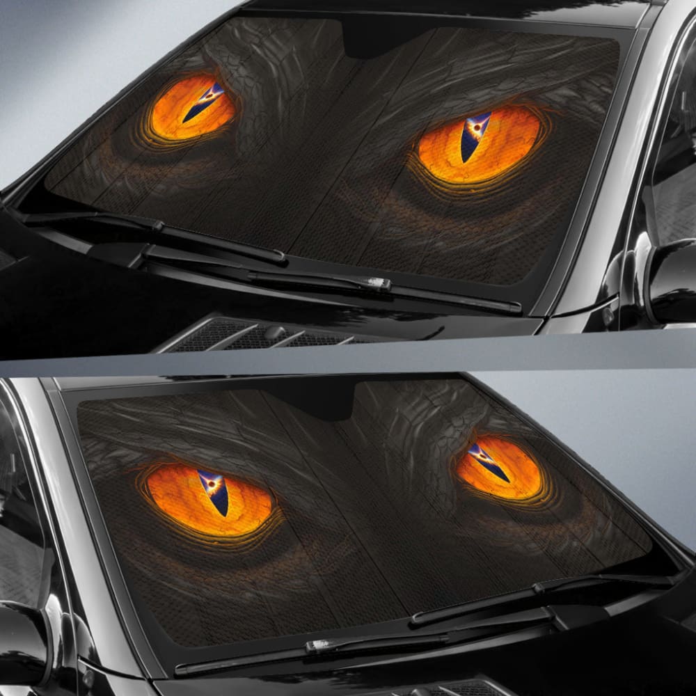 Orange Dragon Eyes Car Auto Sun Shades 210401 - YourCarButBetter