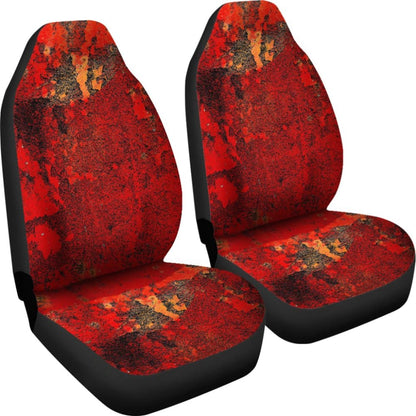Orange Grunge Art Car Seat Covers 210202 - YourCarButBetter
