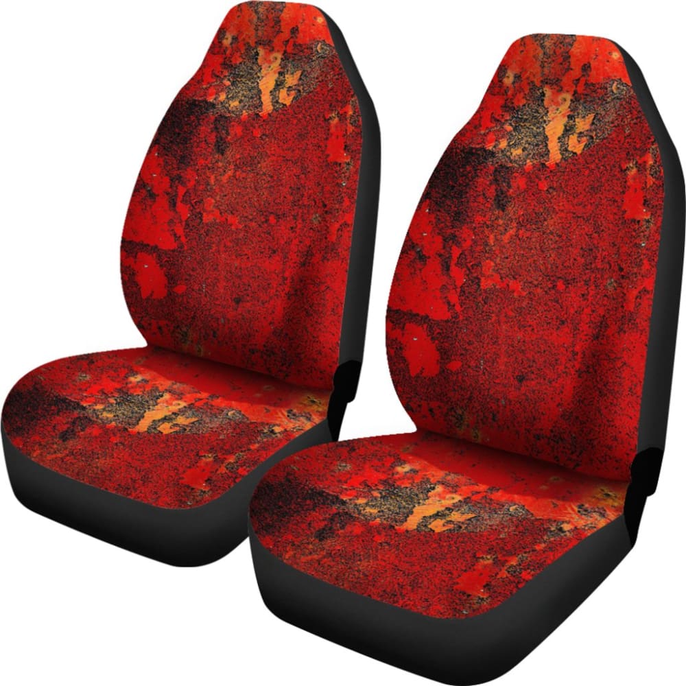 Orange Grunge Art Car Seat Covers 210202 - YourCarButBetter