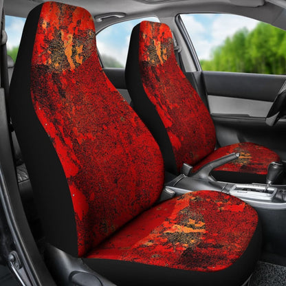 Orange Grunge Art Car Seat Covers 210202 - YourCarButBetter