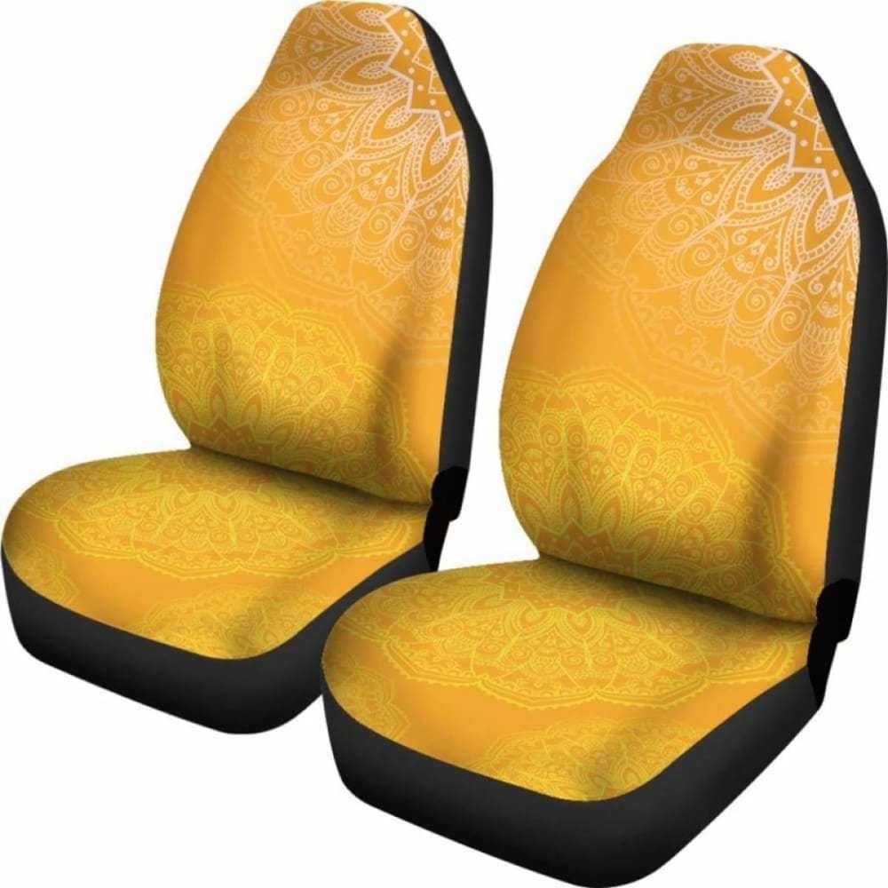 Orange Mandalas Car Seat Covers 105905 - YourCarButBetter