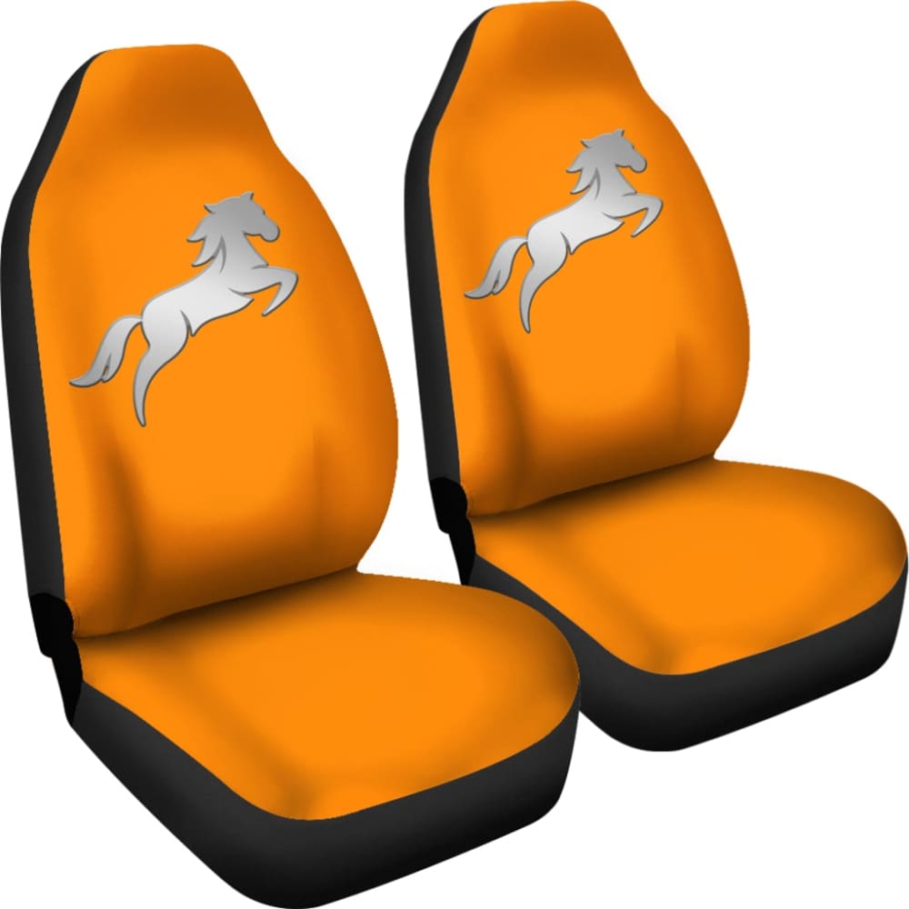 Orange Mustang Horse Silhouette Car Seat Covers Custom 1 210701 - YourCarButBetter