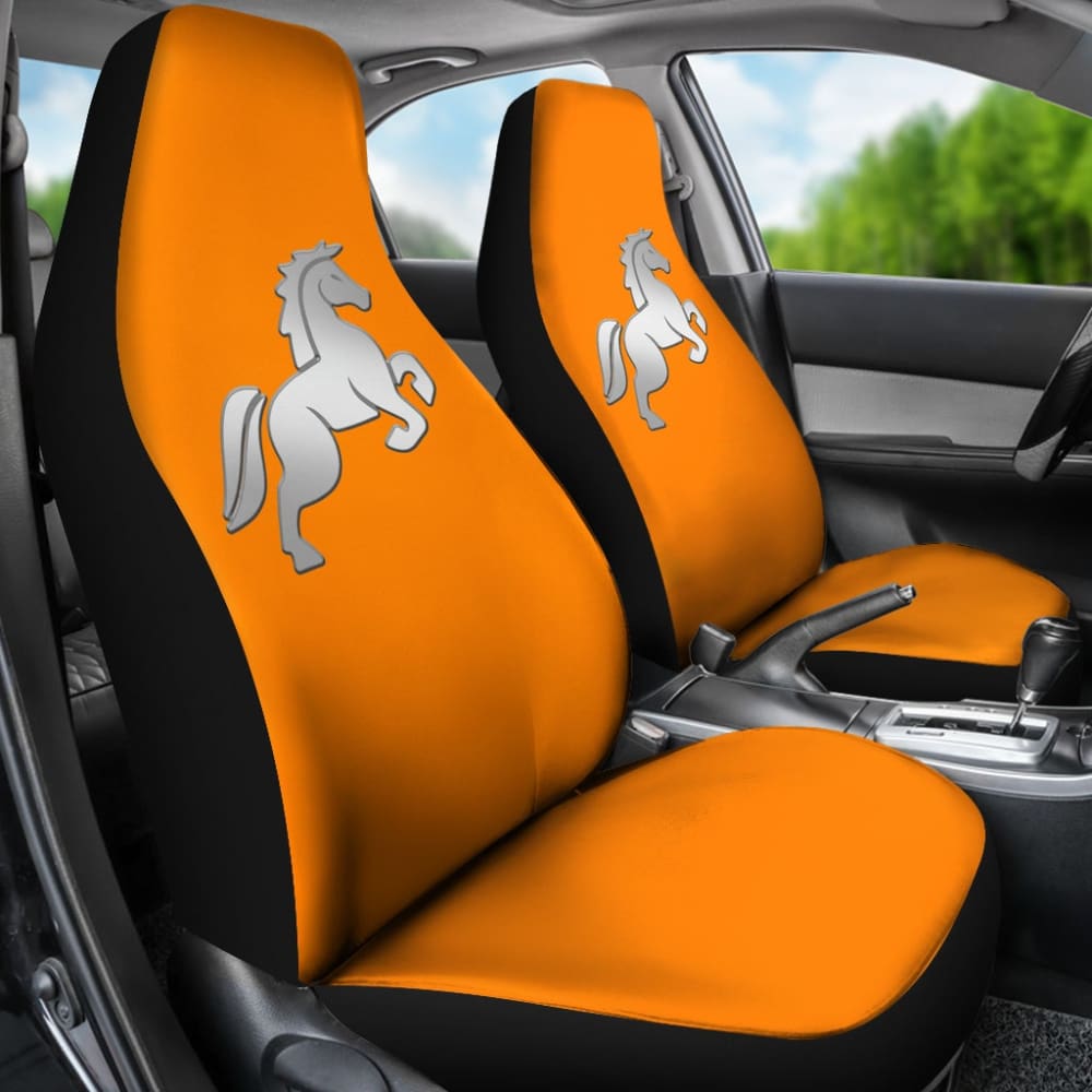 Orange Mustang Horse Silhouette Car Seat Covers Custom 2 210701 - YourCarButBetter