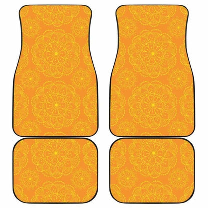 Orange Traditional Indian Element Pattern Front And Back Car Mats 094201 - YourCarButBetter
