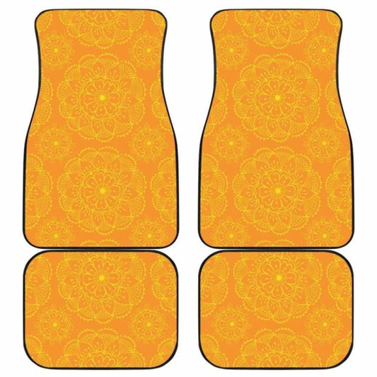 Orange Traditional Indian Element Pattern Front And Back Car Mats 094201 - YourCarButBetter