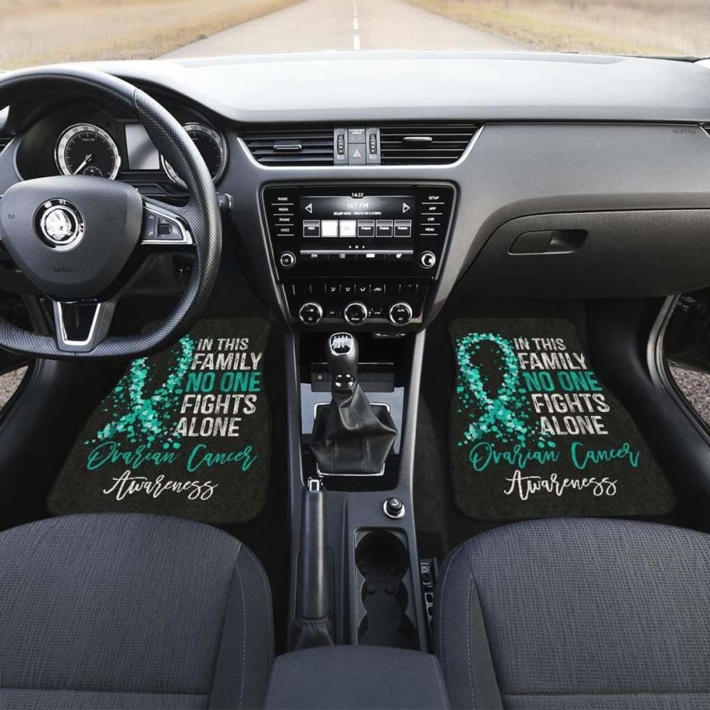 Ovarian Cancer No One Fights Alone Car Floor Mats 210101 - YourCarButBetter