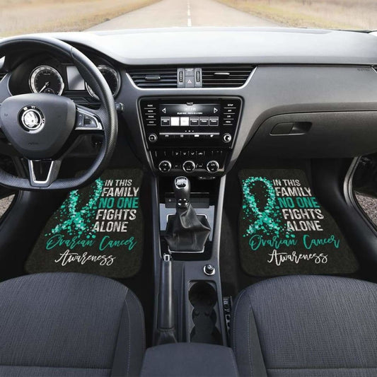 Ovarian Cancer No One Fights Alone Car Floor Mats 210101 - YourCarButBetter