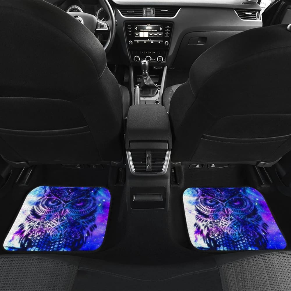 Owl Blue Background Art Design Car Floor Mats Animals Fantasy 210302 - YourCarButBetter