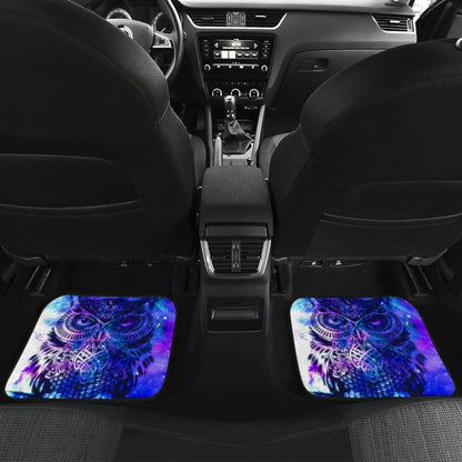 Owl Blue Background Art Design Car Floor Mats Animals Fantasy 210302 - YourCarButBetter