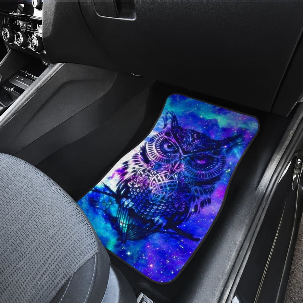 Owl Blue Background Art Design Car Floor Mats Animals Fantasy 210302 - YourCarButBetter