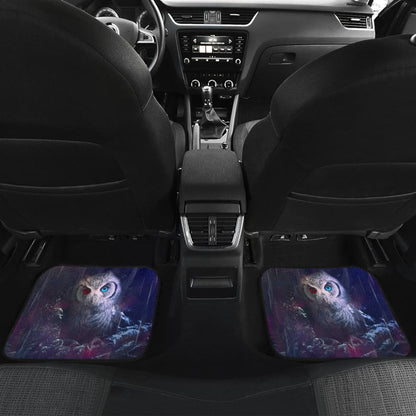 Owl Blue Red Eyes Art Design Car Floor Mats Animals Fantasy 210302 - YourCarButBetter