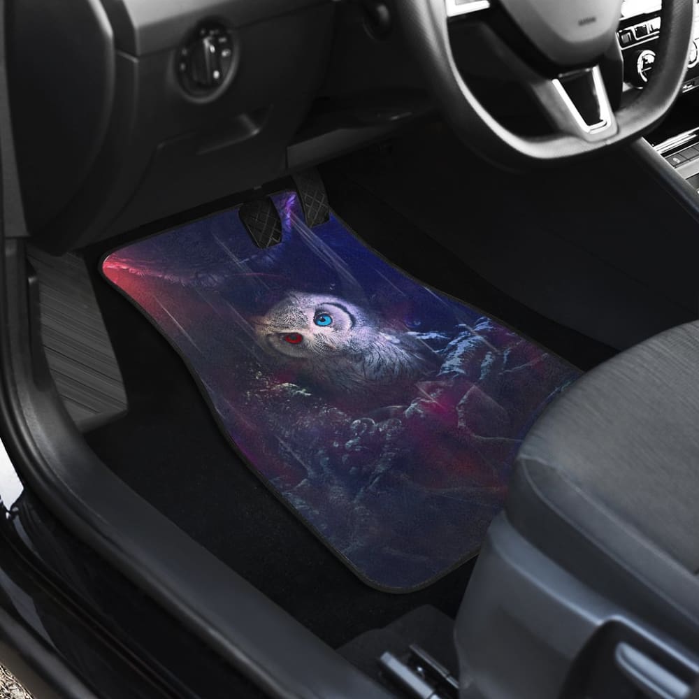 Owl Blue Red Eyes Art Design Car Floor Mats Animals Fantasy 210302 - YourCarButBetter