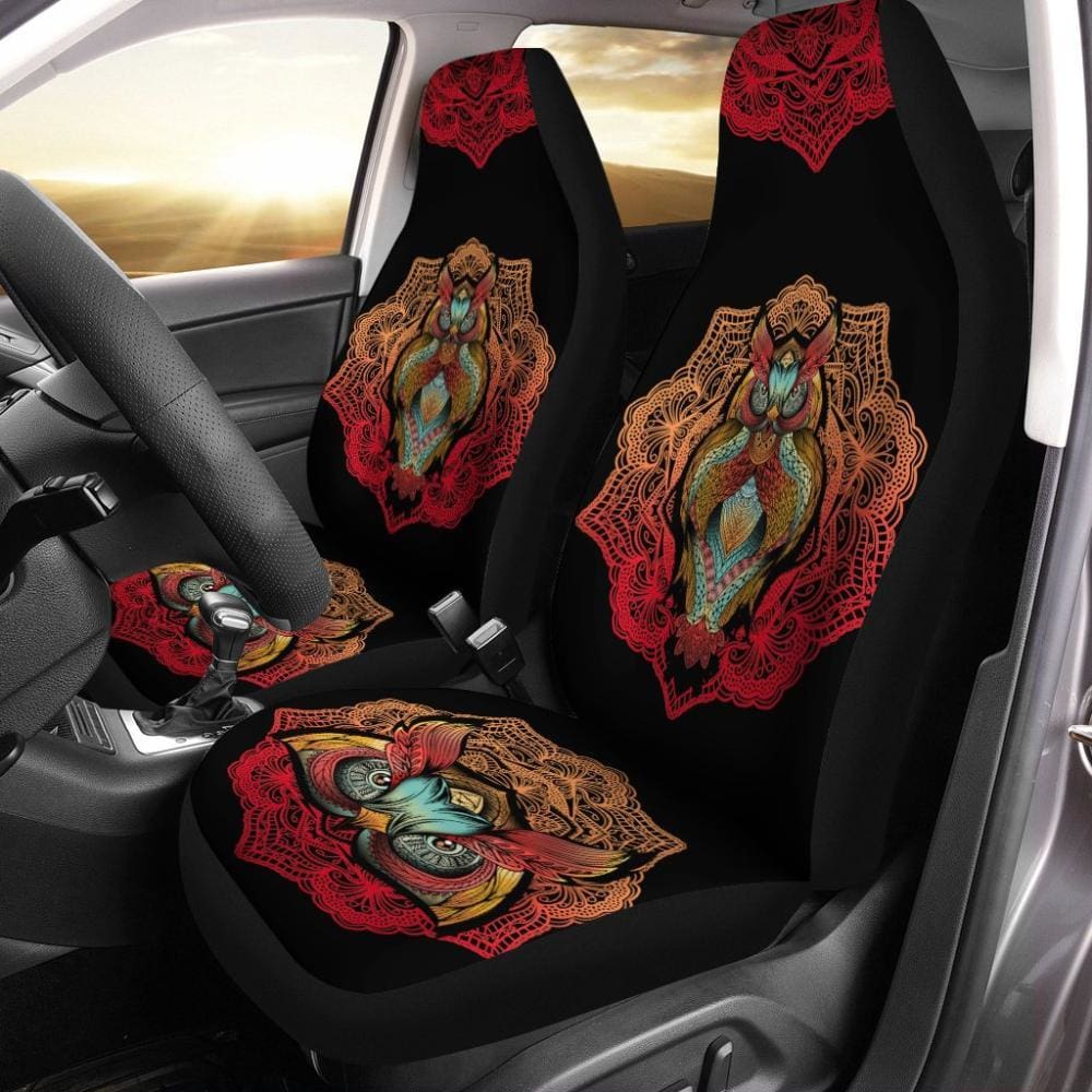 Owl Car Seat Covers - Colorful Owl Design 094209 - YourCarButBetter