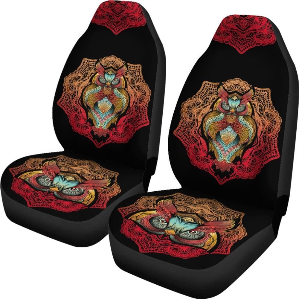 Owl Car Seat Covers - Colorful Owl Design 094209 - YourCarButBetter