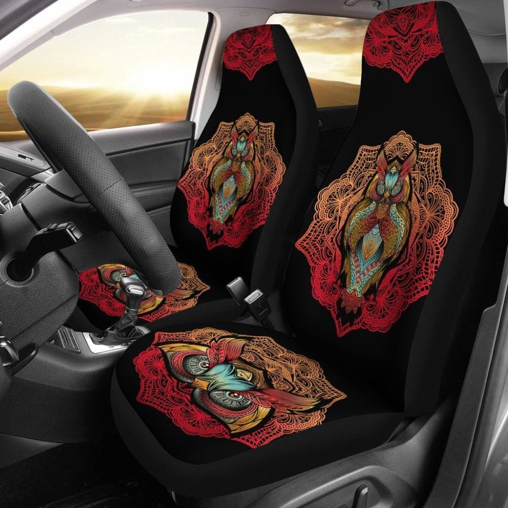 Owl Car Seat Covers - Colorful Owl Design 094209 - YourCarButBetter