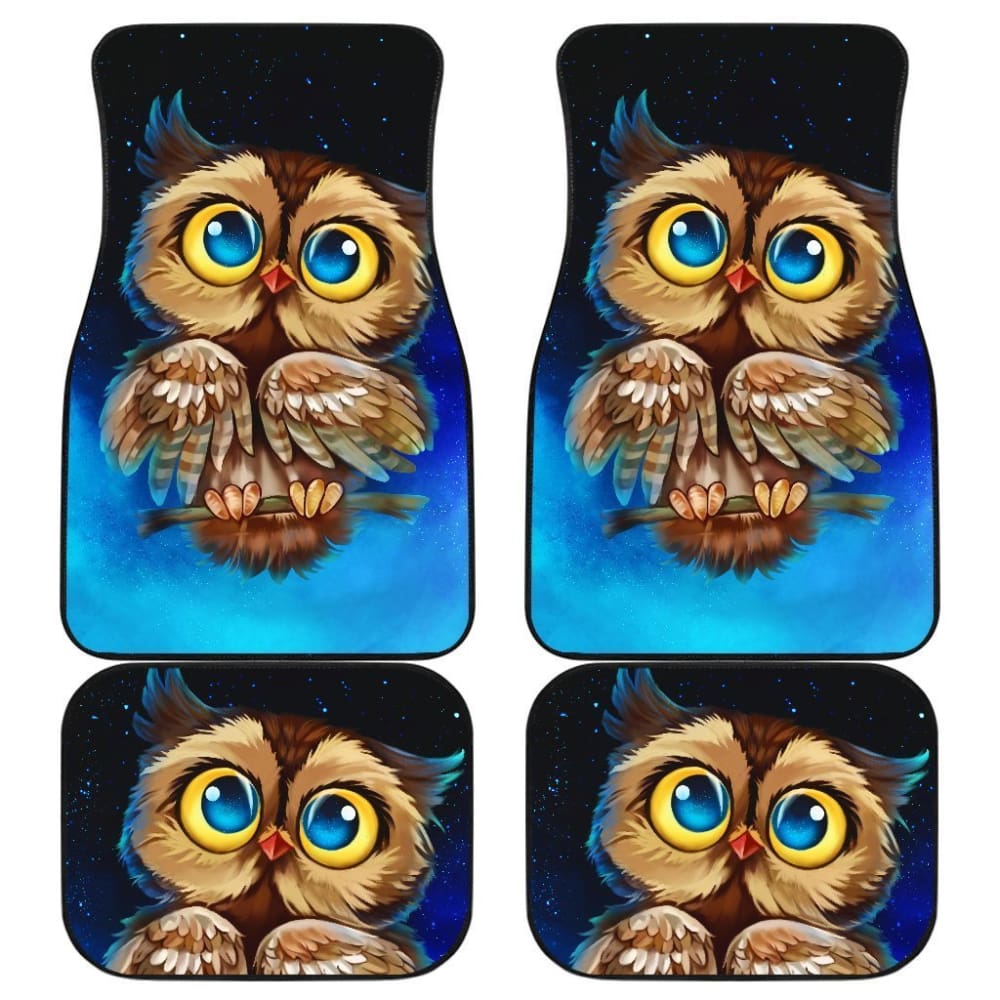 Owl Chibi Funny Face Car Floor Mats 094209 - YourCarButBetter