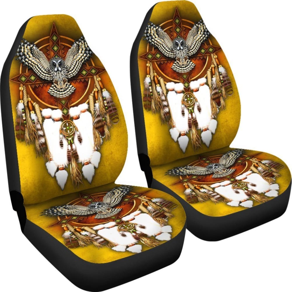Owl Dreamcatcher Native American Car Seat Covers 093223 - YourCarButBetter