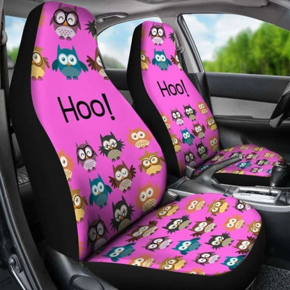 Owls Cute Car Seat Covers Purple 174716