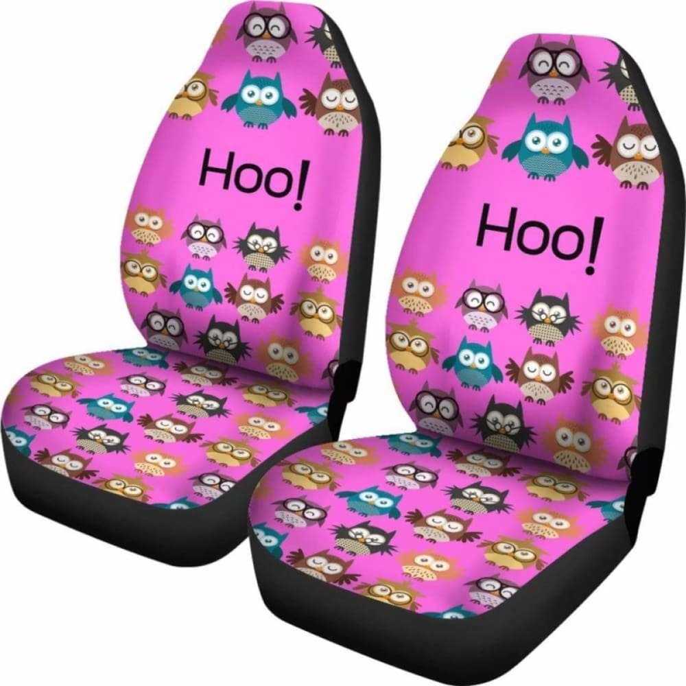 Owls Cute Car Seat Covers Purple 174716