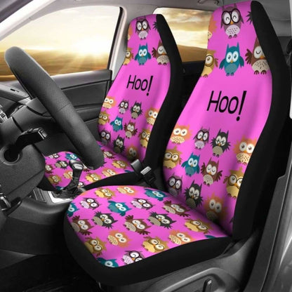 Owls Cute Car Seat Covers Purple 174716