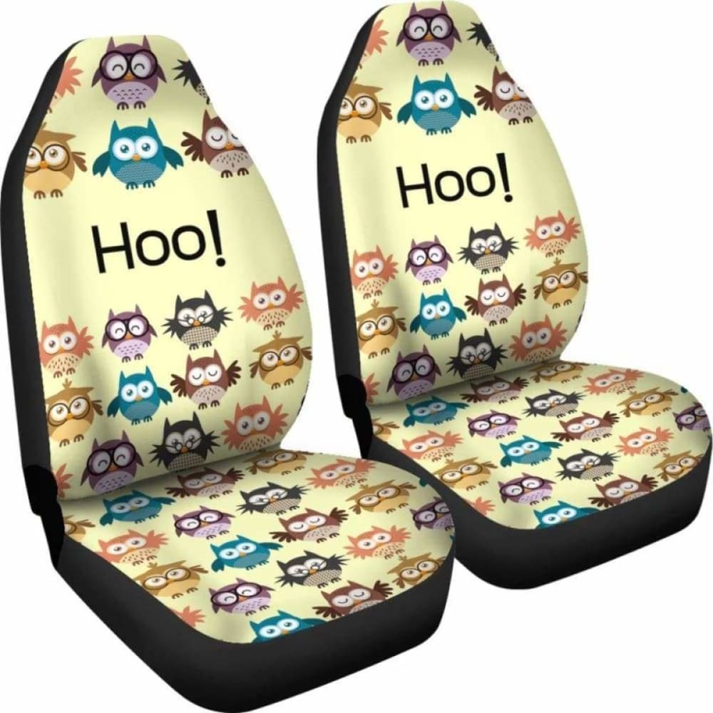 Owls Cute Car Seat Covers Yellow 174716