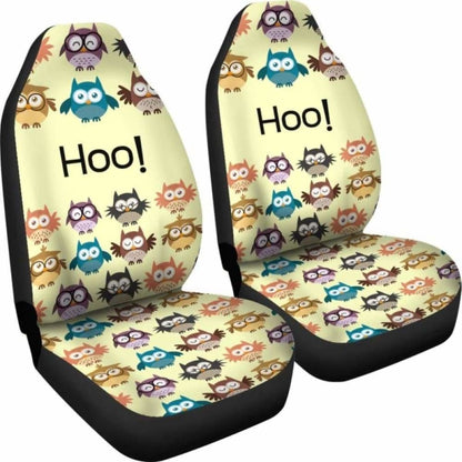 Owls Cute Car Seat Covers Yellow 174716